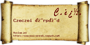 Czeczei Árpád névjegykártya